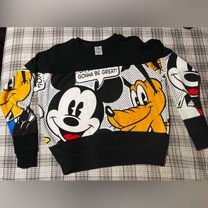 Disney Black and Yellow Mickey and Pluto Sweater